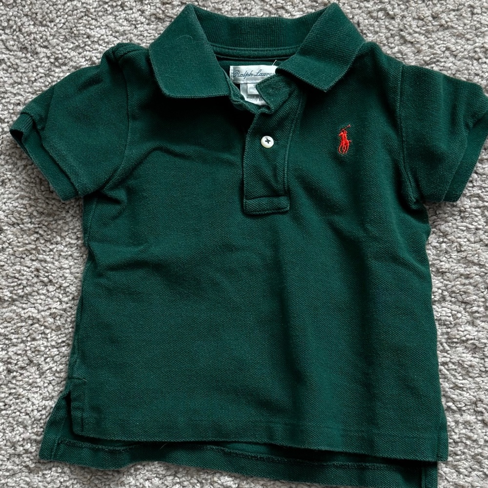 Polo Hunter Green Short Sleeve Shirt, SIZE 12 mos